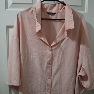 Shein pink button up blouse